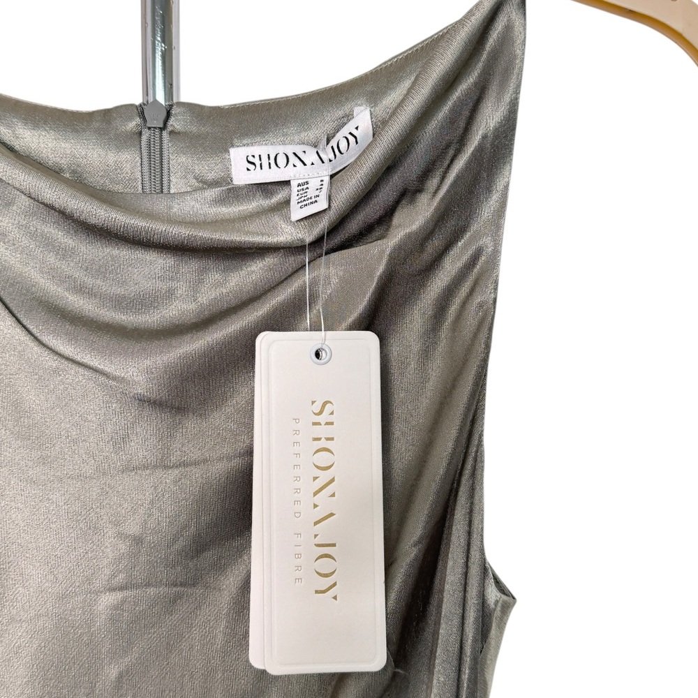 Shona Joy La Lune High Neck Cowl Maxi Dress Sage - Picture 4 of 8